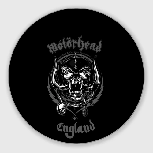Круглый коврик для мышки Motorhead логотип