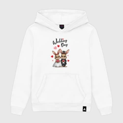 Женская толстовка хлопок День свадьбы зайцы