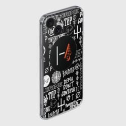 Чехол для iPhone 15 силиконовый с защитой камеры Twenty one pilots rock logo - фото 2