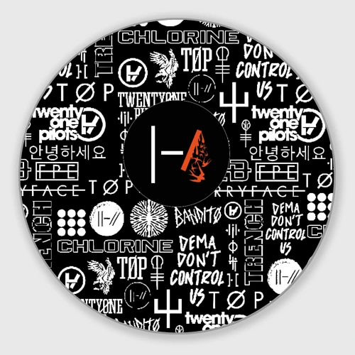 Круглый коврик для мышки Twenty one pilots rock logo