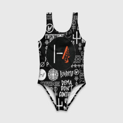 Детский купальник 3D Twenty one pilots rock logo - фото 2