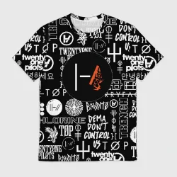 Мужская футболка 3D Twenty one pilots rock logo