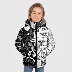 Зимняя куртка для мальчиков 3D Doom x liil peep pattern black - фото 2