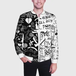 Мужской бомбер 3D Doom x liil peep pattern black - фото 2