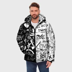 Мужская зимняя куртка 3D Doom x liil peep pattern black - фото 2