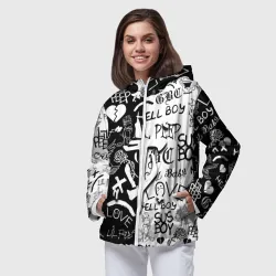 Женская ветровка 3D Doom x liil peep pattern black - фото 2