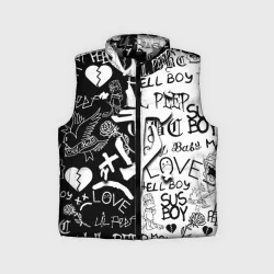 Детский жилет утепленный 3D Doom x liil peep pattern black