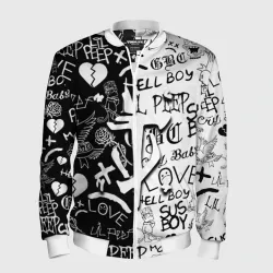 Мужской бомбер 3D Doom x liil peep pattern black
