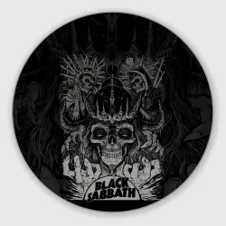 Круглый коврик для мышки Black Sabbath death skull