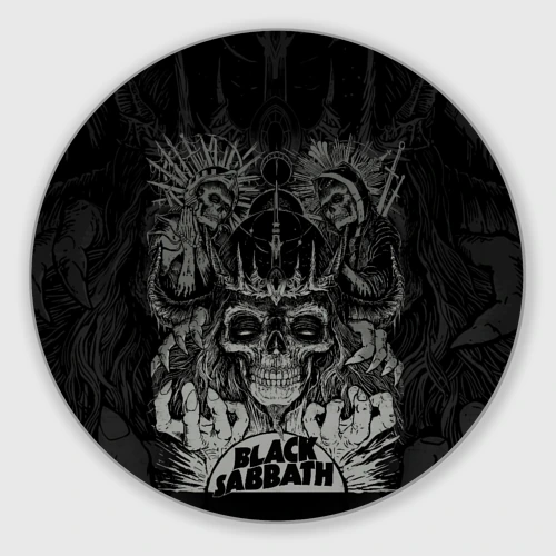 Круглый коврик для мышки Black Sabbath death skull