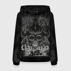 Женская толстовка 3D Black Sabbath death skull