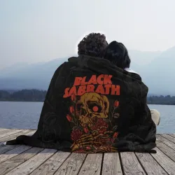 Плед 3D Black Sabbath skeleton with roses - фото 2