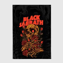 Постер Black Sabbath skeleton with roses