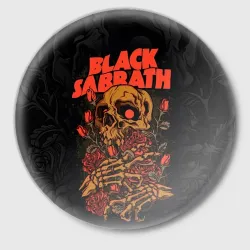 Значок Black Sabbath skeleton with roses