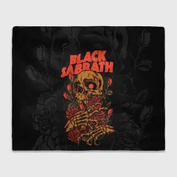 Плед 3D Black Sabbath skeleton with roses