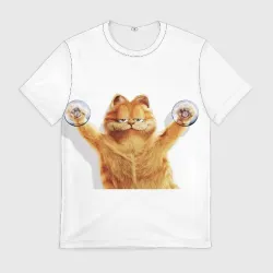 Мужская футболка 3D Garfild ginger cat