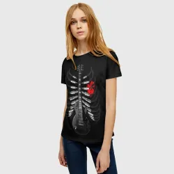 Женская футболка 3D Rock guitar ribs  - фото 2