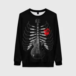 Женский свитшот 3D Rock guitar ribs 