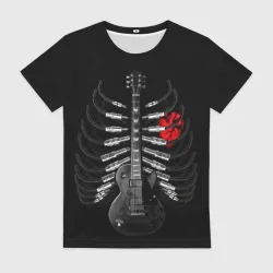 Женская футболка 3D Rock guitar ribs 