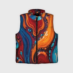 Детский жилет утепленный 3D Пламя и синева