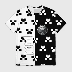 Мужская футболка 3D Doom x minecraft pattern