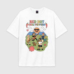 Женская футболка Oversize хлопок premium Red Hot Chili Peppers мультяшный стиль
