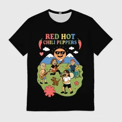 Мужская футболка 3D Red Hot Chili Peppers, мультяшный стиль