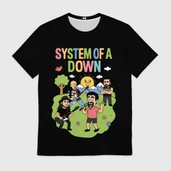Мужская футболка 3D System of a Down мультяшный