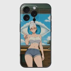 Чехол для iPhone 16 Pro Max силиконовый с защитой камеры Dandadan Seiko в комнате указывает