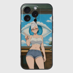 Чехол для iPhone 16 Pro силиконовый с защитой камеры Dandadan Seiko в комнате указывает