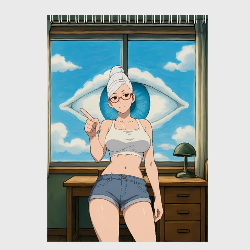 Скетчбук Dandadan Seiko в комнате указывает