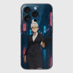 Чехол для iPhone 16 Pro силиконовый с защитой камеры Dandadan Seiko в городе с планшетом