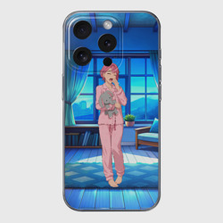 Чехол для iPhone 15 Pro силиконовый с защитой камеры Сиратори Айра хочет спать