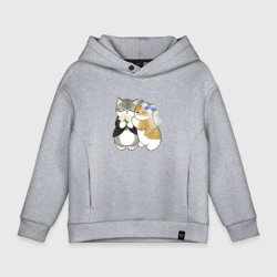 Детское худи Oversize хлопок Свадьба котиков мемных