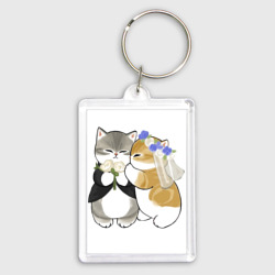 Брелок прямоугольный 35*50 Свадьба котиков мемных