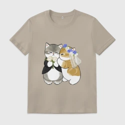 Мужская футболка хлопок Свадьба котиков мемных