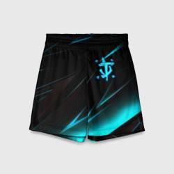Детские спортивные шорты 3D Doom neon stripes