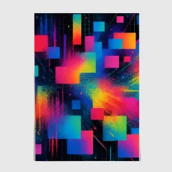 Постер Pixel world