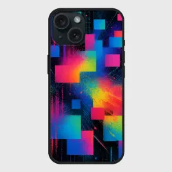 Чехол силиконовый для Apple iPhone 15 матовый Pixel world