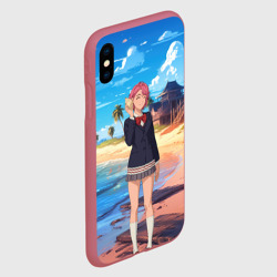 Чехол для iPhone XS Max матовый Дандадан Сиратори Айра с ракушкой в руках - фото 2