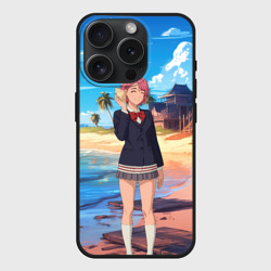 Чехол силиконовый для Apple iPhone 15 Pro матовый Дандадан Сиратори Айра с ракушкой в руках