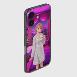 Чехол для iPhone 16 силиконовый с защитой камеры Дандадан Сиратори Айра с кофе - фото 2