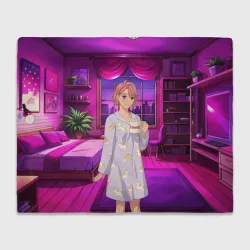 Плед 3D Дандадан Сиратори Айра с кофе