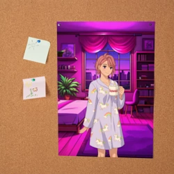 Постер Дандадан Сиратори Айра с кофе - фото 2