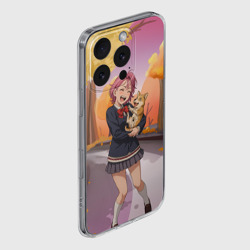 Чехол для iPhone 16 Pro силиконовый с защитой камеры Сиратори Айра Дандадан с щенком - фото 2