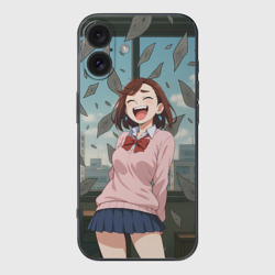 Чехол для iPhone 16 силиконовый с защитой камеры Сиратори Айра смеется -  Дандадан 