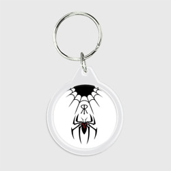 Брелок круглый Паук на белом - the web of Fate