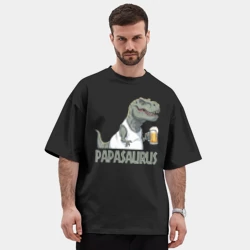 Мужская футболка Oversize хлопок premium Папазавр с куржкой - для пары арт 3976795 - фото 2