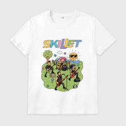 Мужская футболка хлопок Skillet мультяшный стиль