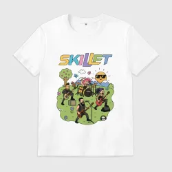 Мужская футболка хлопок Skillet мультяшный стиль